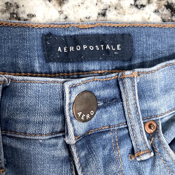 Aeropostale Jeans Women Blue Distressed Look FLEX EFFECTS High Waisted SIZE 00 - Picture 2 of 11